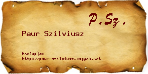 Paur Szilviusz névjegykártya